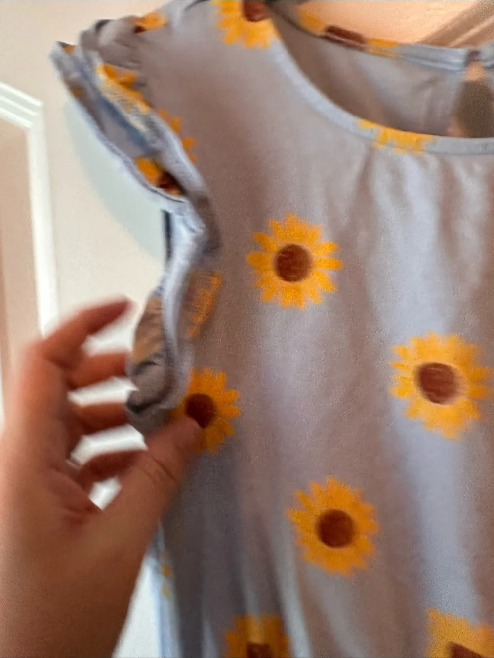 Girls XL Old Navy Light Blue Sunflower Print Romper